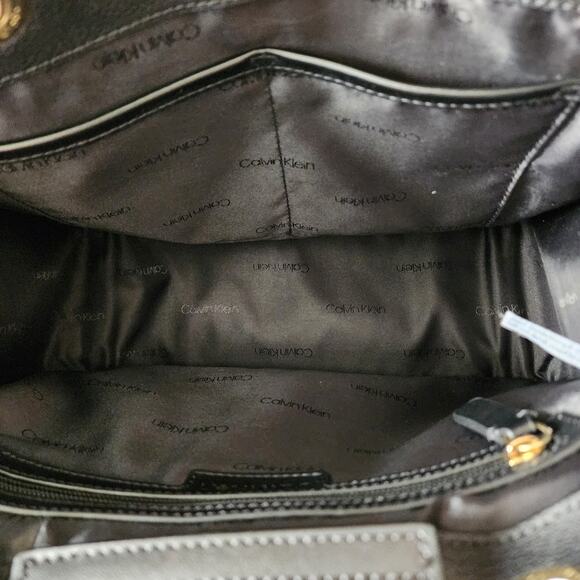 Calvin Klein Sandra Leather Tote Satchel Handbag - Picture 9 of 15